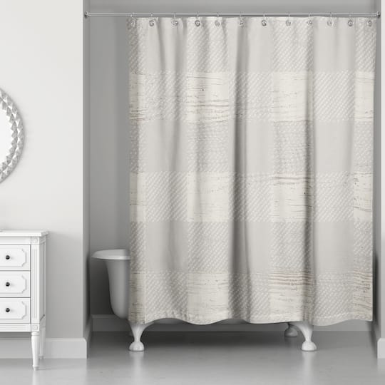 Gray Buffalo Check Shower Curtain